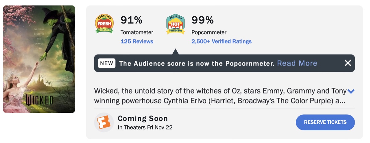위키드 Wicked 평점 영화 예매 순위 압도적 1위 결말 리뷰 <2024년 최고의 영화>
