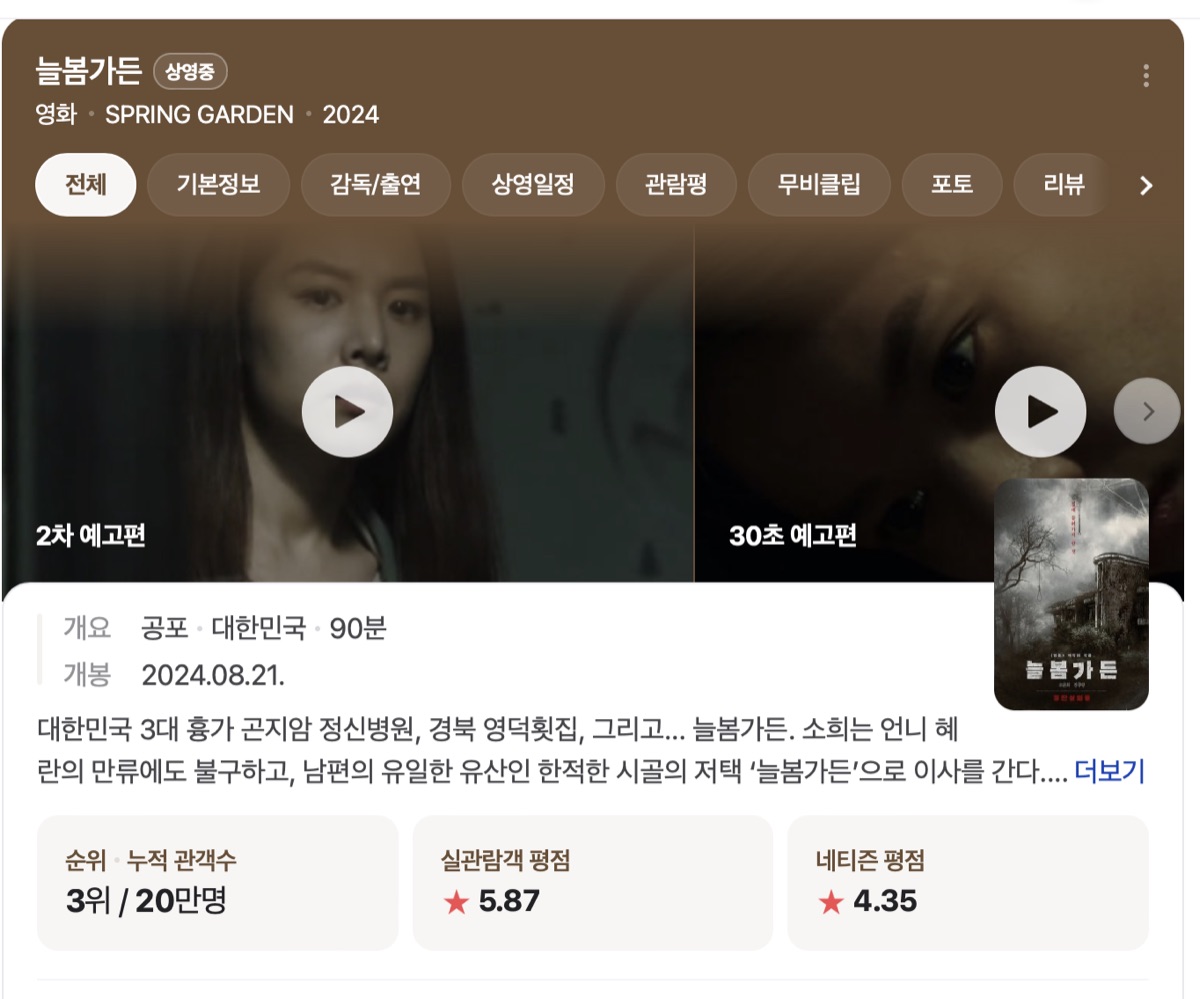 늘봄가든 네이버 평점