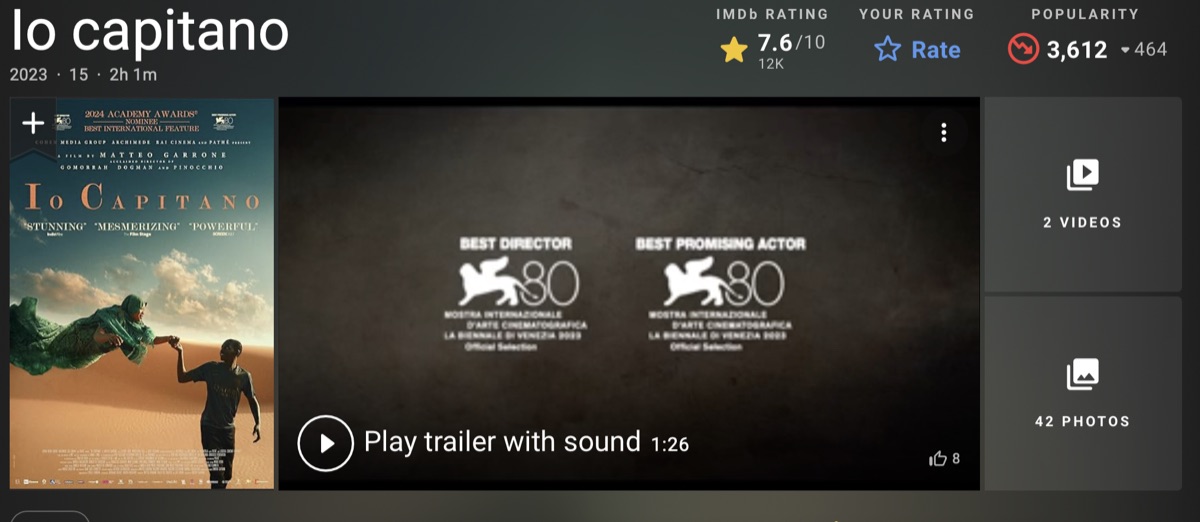 영화 이오 카피타노 평점