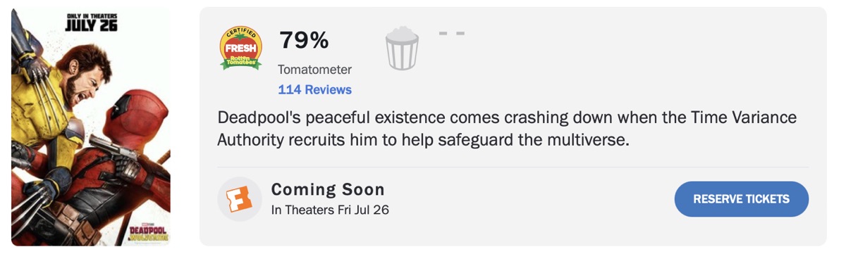 데드풀과 울버린 해외 평점 후기