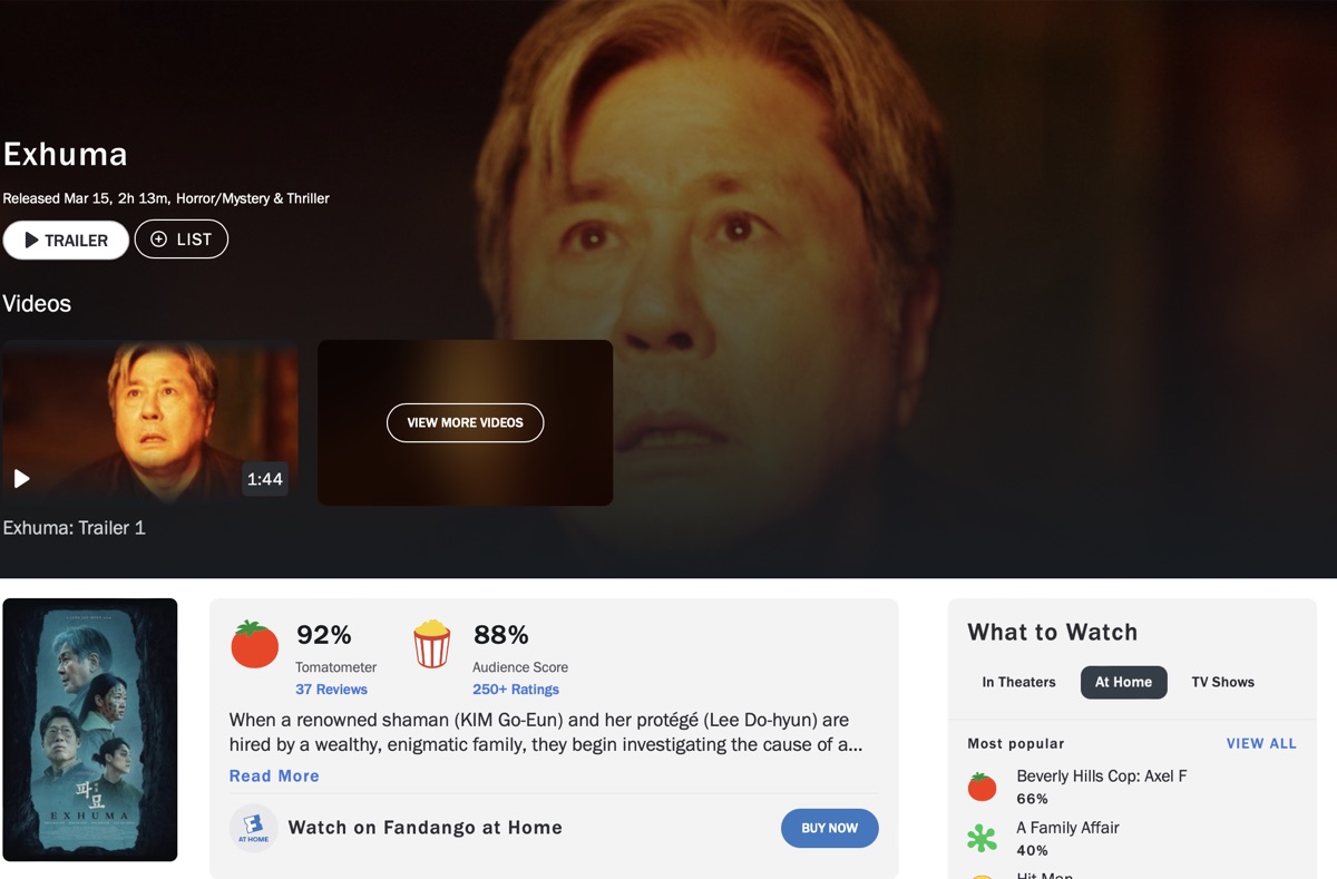 파묘 넷플릭스 OTT 해외 반응 리뷰