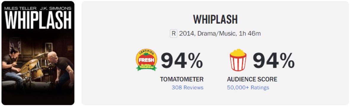 로튼토마토 영화 위플래쉬 평점